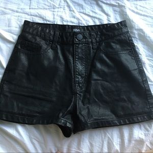 High Waisted Pleather Shorts